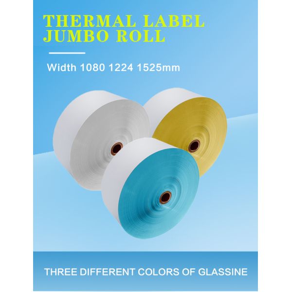 Custom Size Thermal Label Paper Roll with Water Base Permanent Adhesive