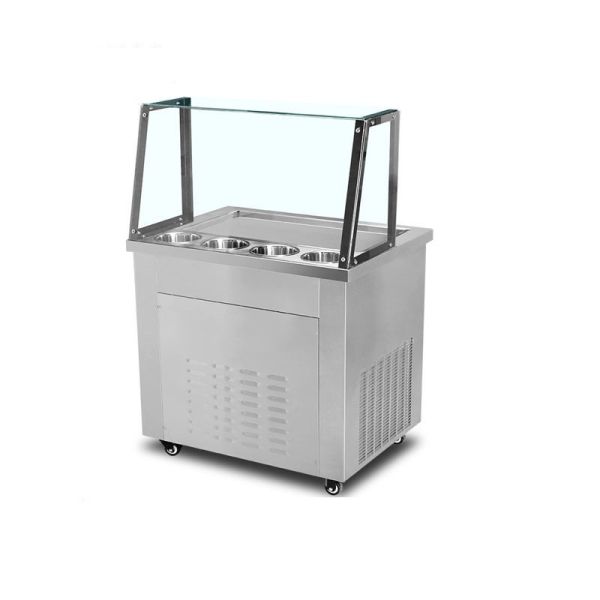 Thai Square 1000W Rolled Ice Cream Maker Yogurt Maker Machine With Scraper