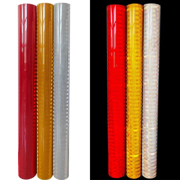 Micro Prismatic Retro Metalized Gold Reflective Vinyl Film Self Adhesive