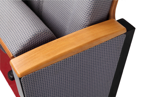 Grey Color Plywood Backrest Fireproof Folding Auditorium Chairs For Theater