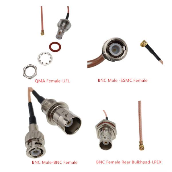 Cabo fêmea impermeável da trança da antena do RF RG174 RG58 do homem do anteparo BNC Jack To SMA