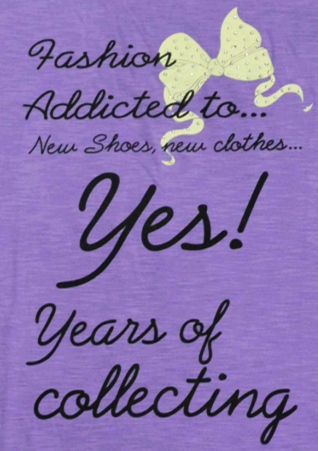 Ladies Polycotton Slub Jersey Short Sleeve Nightdress Light Purple Raglan Placement Print