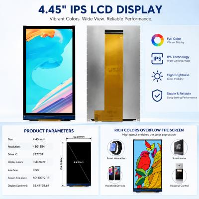 RGB TFT LCD Module 4.45 Inch IPS Display Module 480x854 For HMI, Smart Devices