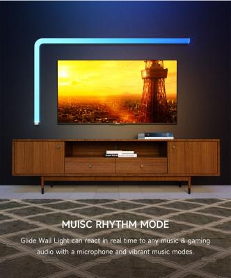 A sincronização da música desliza a luz esperta RGBIC da parede para a decoração do jogo do quarto