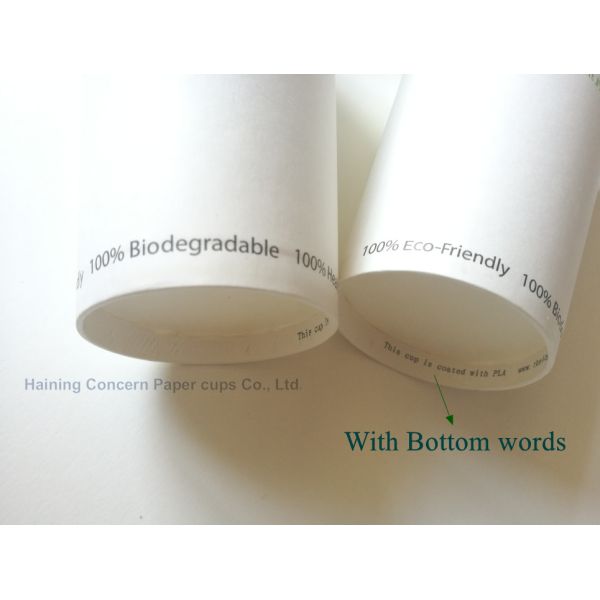 100% Biodegradable PLA Paper Cups / Eco Friendly Disposable Drinking Cups