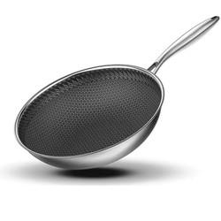 Factory Direct Sale Kitchenware 410 Stainless Steel Cooking Pan Round Fry Pan Nonstick Frying Pan