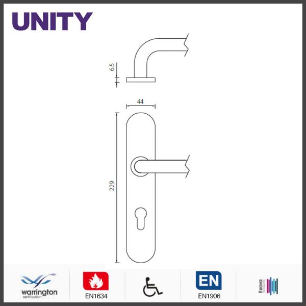 Stainless Steel Fire Door Lever Handle EN1906 and EN1634 Satin Finish