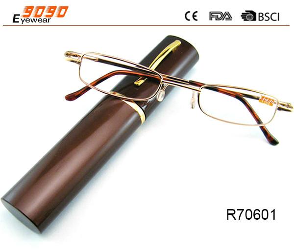 Unisex Super Light Metal frame Reading Glasses With Aluminum alloy tube Box