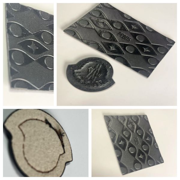 Etiqueta de prenda negra de talla única para jeans de alto rendimiento con etiqueta de cuero