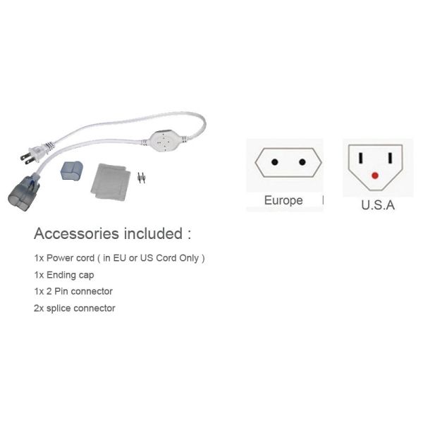 220V 110V 50m Indoor Outdoor Flex LED Neon Rope Light for Holiday Party Valentine Decoration Blue Yellow White