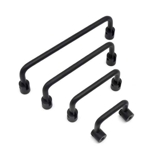 Aluminum Industrial Cupboard Door Handles 40x40x12mm Round 90 Degree Folding