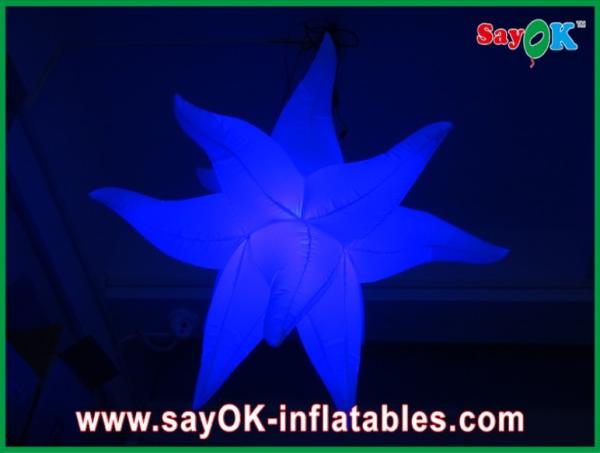 Purple Green Fireproof Giant Inflatable Stars LED Light For Party Decorations