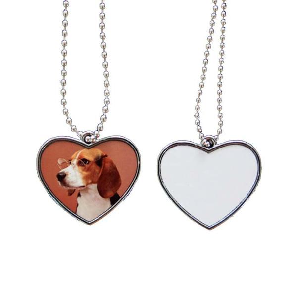 Logo personnalisé en blanc à double face Sublimation métallique Nom d'animal de compagnie Identifiant de la chaîne Étiquettes de chien pour l'impression par sublimation