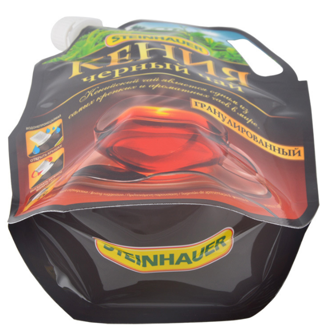 Жидкостный мешок упаковывая 400 пластикового микронов мешка напитка кладет в мешки с ручкой