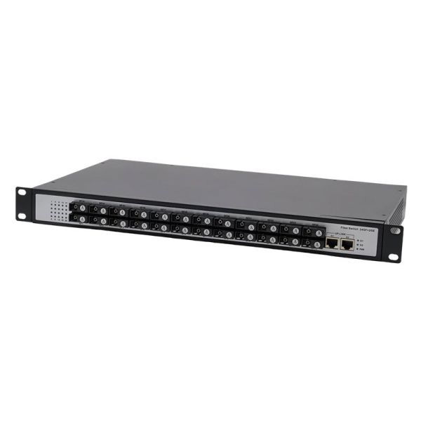 24 Port SC Fiber Switch With 2 Gigabit RJ45 Uplink Ports Media Converter