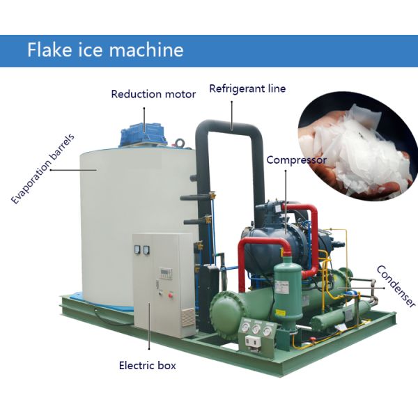 Automatic Rake Storage Dry Flake Ice Making Machine 4200 KG
