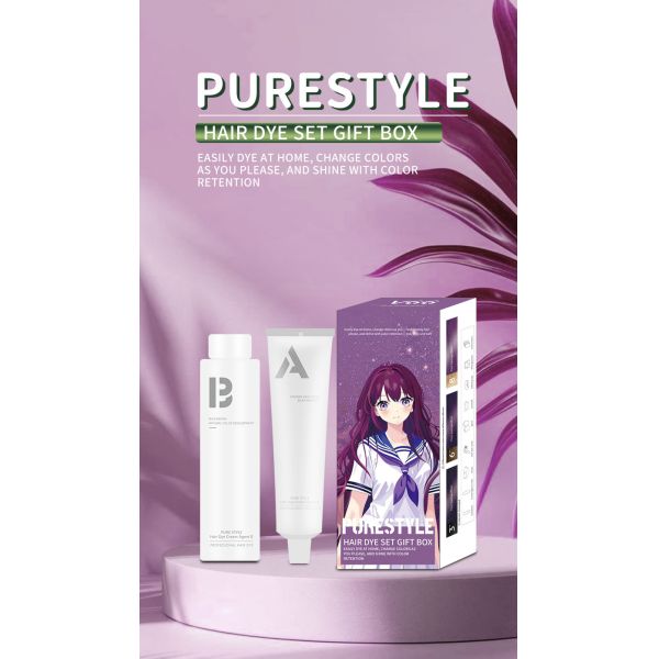 Ensemble de crème colorante capillaire permanente professionnelle sans ammoniaque, OEM, marque propre