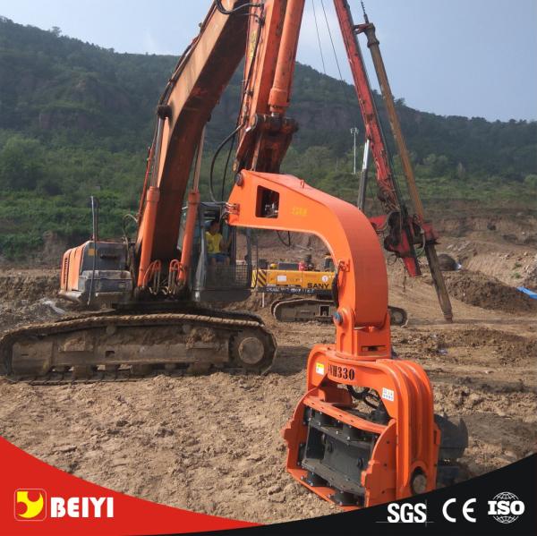 Excavator Hydraulic Vibratory Sheet Pile /350mm Prefabricated photovoltaic pile /wooden Driver