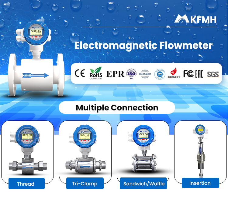 Digital Water Liquid Pulse 4-20mA RS485 HART Electromagnetic Flowmeter Price Medidor De Corriente Electromagnetic Flow Meters