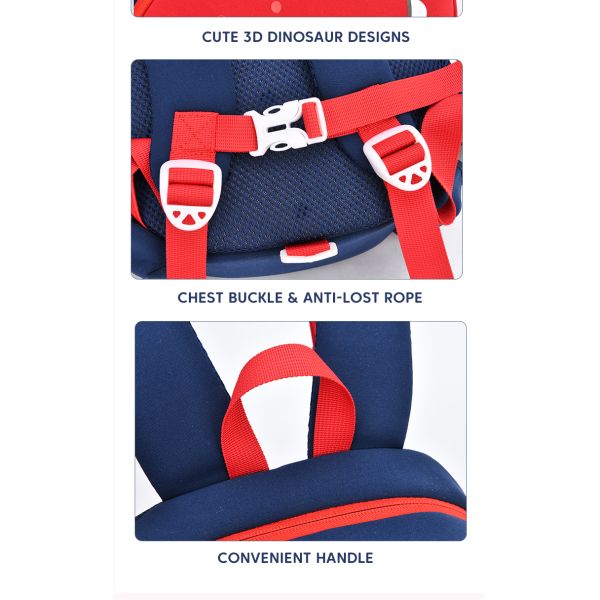 ODM Dinosaur Kids Backpack 3D Cartoon Toddler Kindergarten Mochila For Boys Girls 2-5 Years