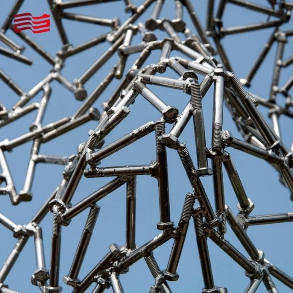 Hand-forged Outdoor Stainless Steel Sculpture Custom Color Large and Abstracted Art