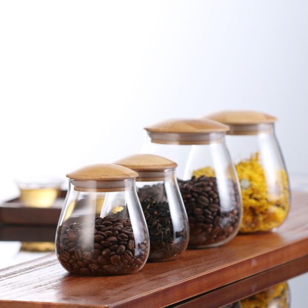 OEM Size Borosilicate Glass Airtight Container Storage Jars For Coffee Bean 400ML 800ML