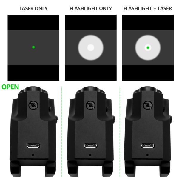 Green Compact Laser Sight IPX4 Waterproof Pistol Laser Sight