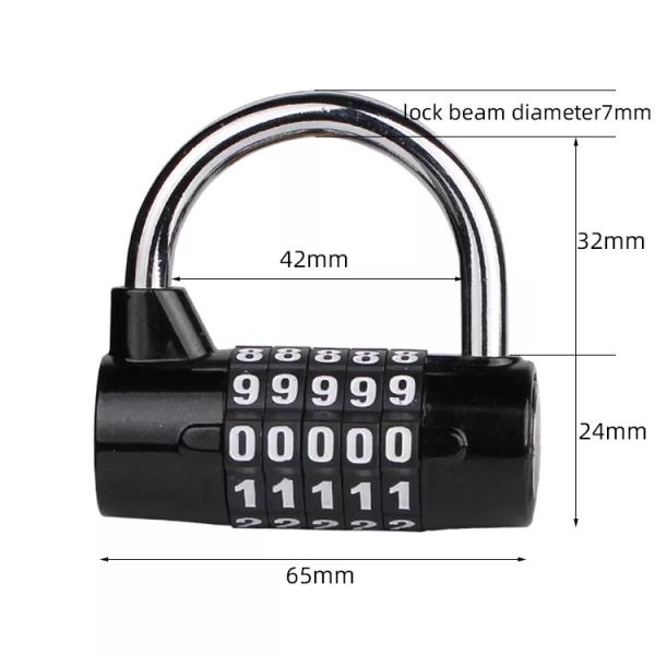 5-digit Code Security Password Zinc Alloy Combination Padlock for Gym Toolbox Cabinet-RARLUX L05 Model Eco-Friendly & Durable