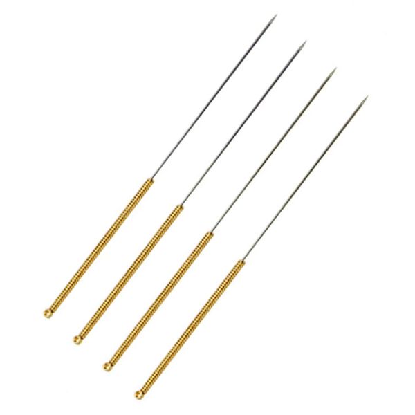 Disposable Sterile Acupuncture Needles 100pcs/Box Brass Handle Aluminum Foil Packing