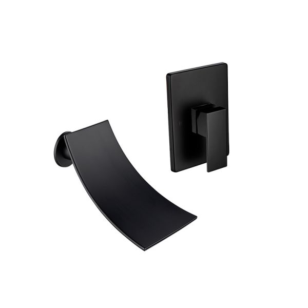 Hot and Cold Brass Valve Core Shower Tap Mixers for Matte Black Wall Basin Tap Faucet