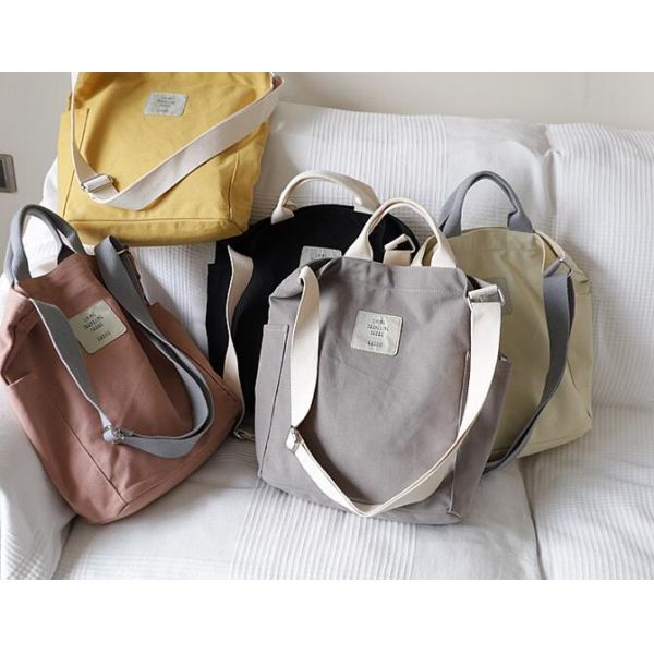 Korean Canvas Shoulder Bag Zipper Luxury Women Bags Designer Women Messenger Bag Female Simple Handbag Letter Printing tote