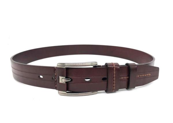 Fashionable Mens Casual Leather Belt Zinc Alloy Buckle Brown Color