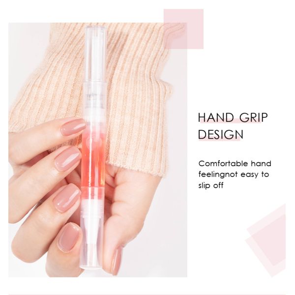 Fácil de aplicar pluma de aceite de la cutícula de las uñas vacía 3ml plástico de formato de tubo de cepillo torcer la pluma de cepillo para el aceite hidratante de la cutícula de las uñas