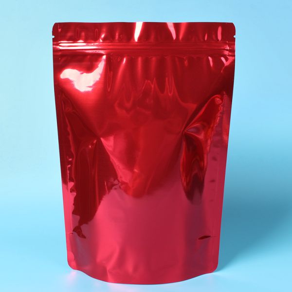 Customized Red Tea Packaging Bags With Zipper / Coffee Bean Pouches