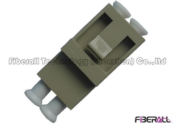 Flangeless Fiber Optic Adapter LC Duplex Multimode Without Footprint Beige Color