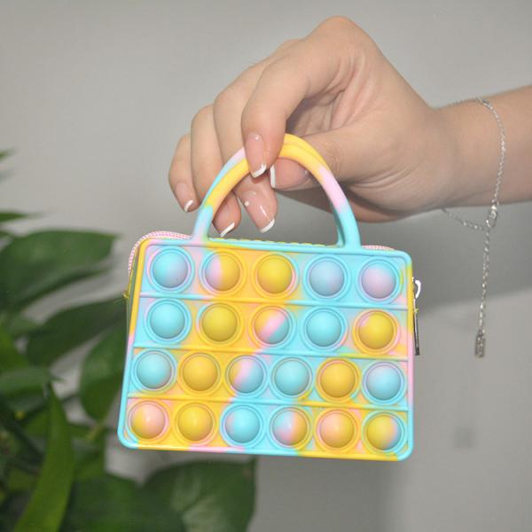 Cute Chain Silicone Purse Pop Bag For Little Girl DIY Fashion Cartoon Mini Kids Fidget