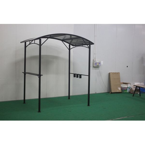 Hardtop BBQ Gazebo Outdoor Pavilion Tent Four-Corner Roof Pavilion with Hardtop