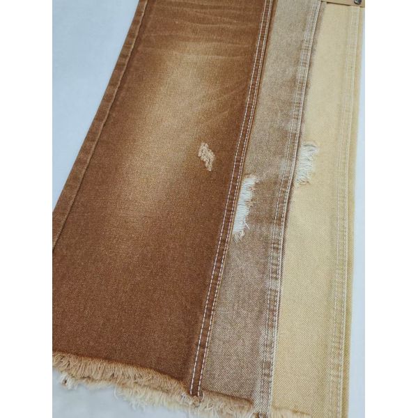 14 oz Peso pesado color caqui oscuro estilo twill tejido de denim 7 * 6 Construcción tejido para jeans