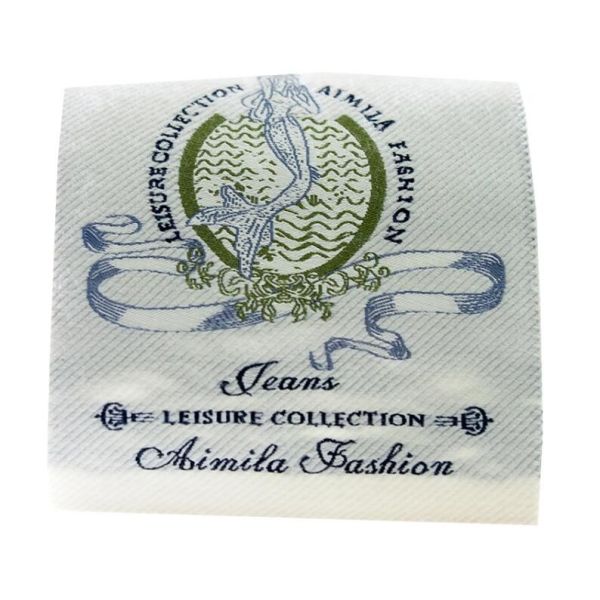 Clothing Brand Name Woven Fabric Labels Fashion Gold Yarn Wholesale Apparel Labels