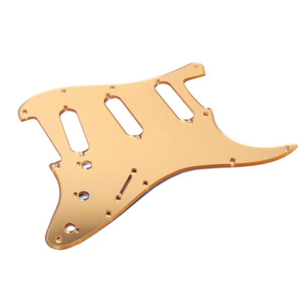 Mirror Gold SSS guitarra Pickguard 11 buracos Scratch Plate para EUA / México STRATOCASTER Strat guitarras elétricas