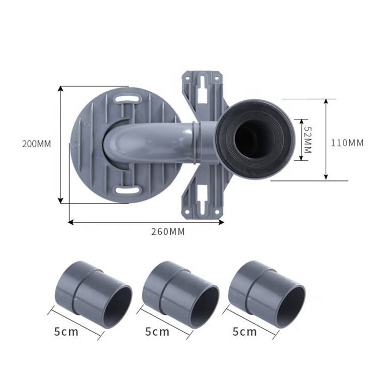 Modern Bathroom PVC Toilet Relocation Kit Garbage Drain Pipe Easy Installation Super Thickened Reinforced Leak-Proof