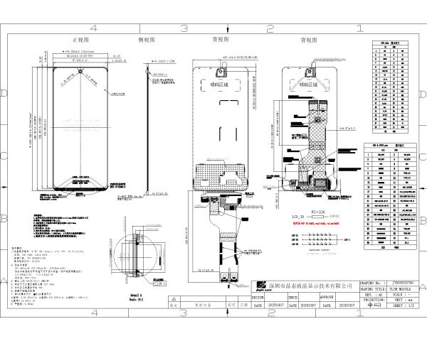 720x1612 Resolution 6.56 Inch IPS TFT LCD Display 300cd/M2 Luminance For Smart Phone