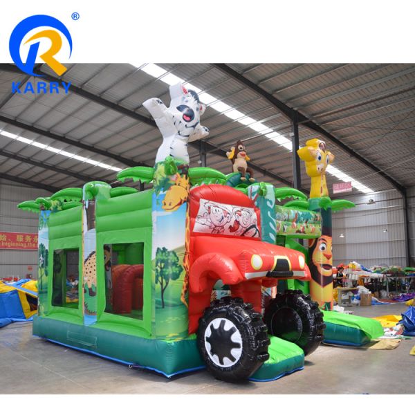Digital Printing Jungle Adventure Inflatable Bounce House with Slide and Castle Combo