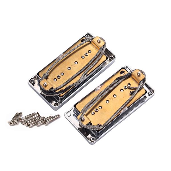 Mini Humbucker Pickups Set com Alnico 5 Magnet Silver Color Cloth Covered Output Line