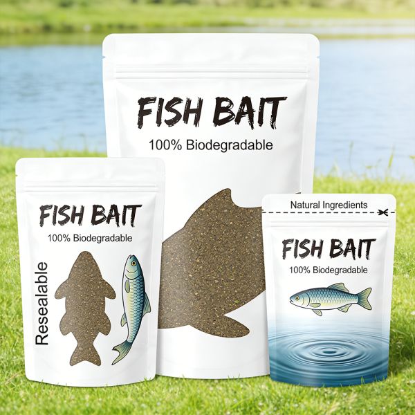 Recyclable Fishing Bait Bag with Customized Printing and Zipper Seal for Secure Bait Packaging