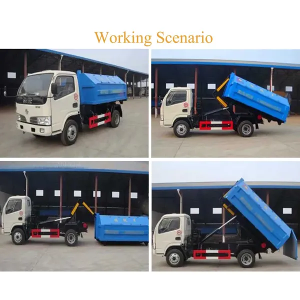 Foton 3cbm/3000liters Garbage Truck , Hook Lift Arm Type Garbage Transfer Truck
