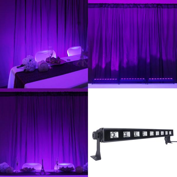 27W 9 LED Purple UV LED Black Light Bar Outdoor Indoor 395 - 400nm