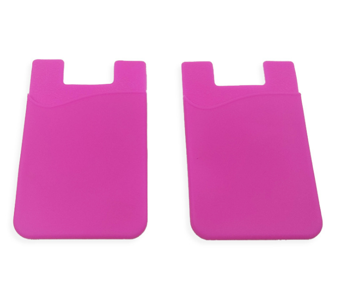 Mobile Phone Silicone Credit Card Holder Useful Two Pockets Pouch Design