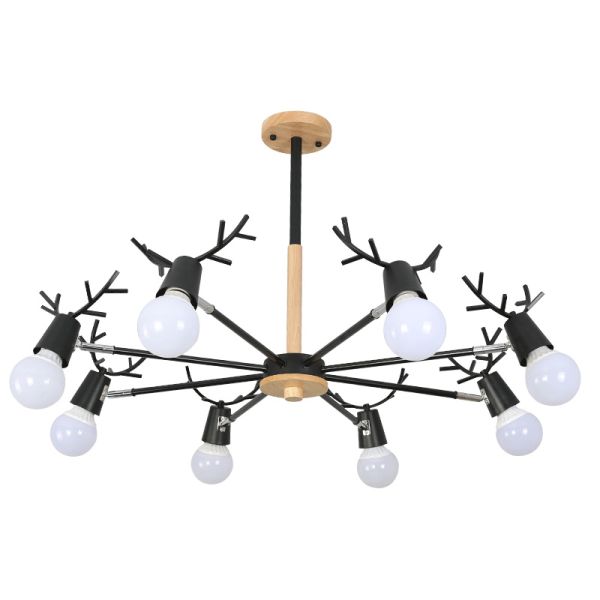 Modern wood chandelier horn deer Lampshade Kids room Girl room Chandelier(WH-MI-267)