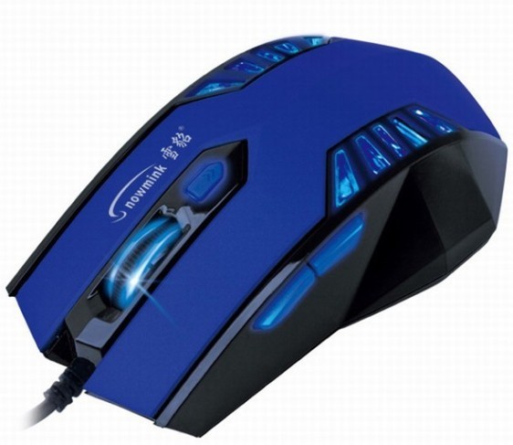 6Keys Game Mouse , Blue Light 800 / 1200 / 1600 DPI Precise Photoelectric Navigation Technology Optical Computer Wired M